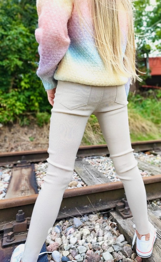 Béžové super stretch kalhoty slim