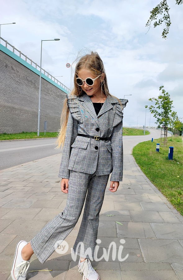 Karo frill sako s páskem