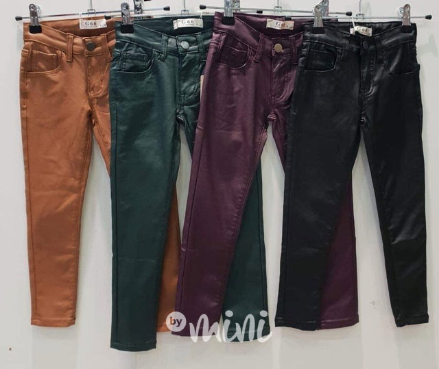 PREMIUM stretch kalhoty v liquid leather designu černé