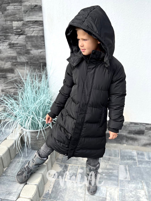 Zimní dlouhý kabát black