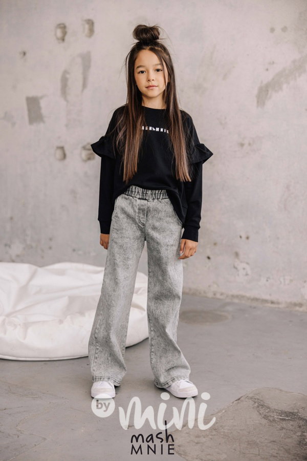 Mash Mnie ice black jeans zvonáče