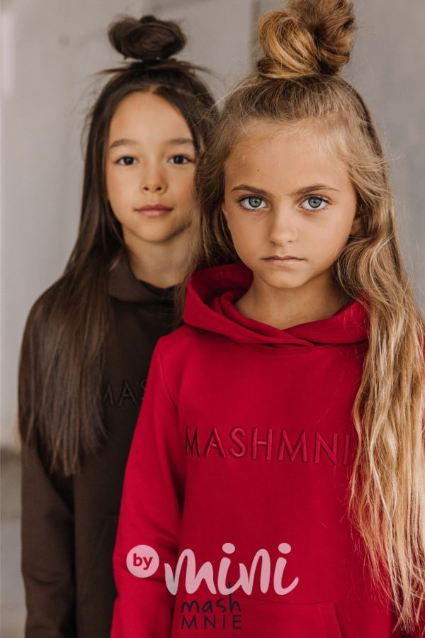 Mash Mnie hoodie frill tunika chocolate