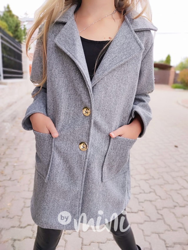 Flaušový sporty kabát grey