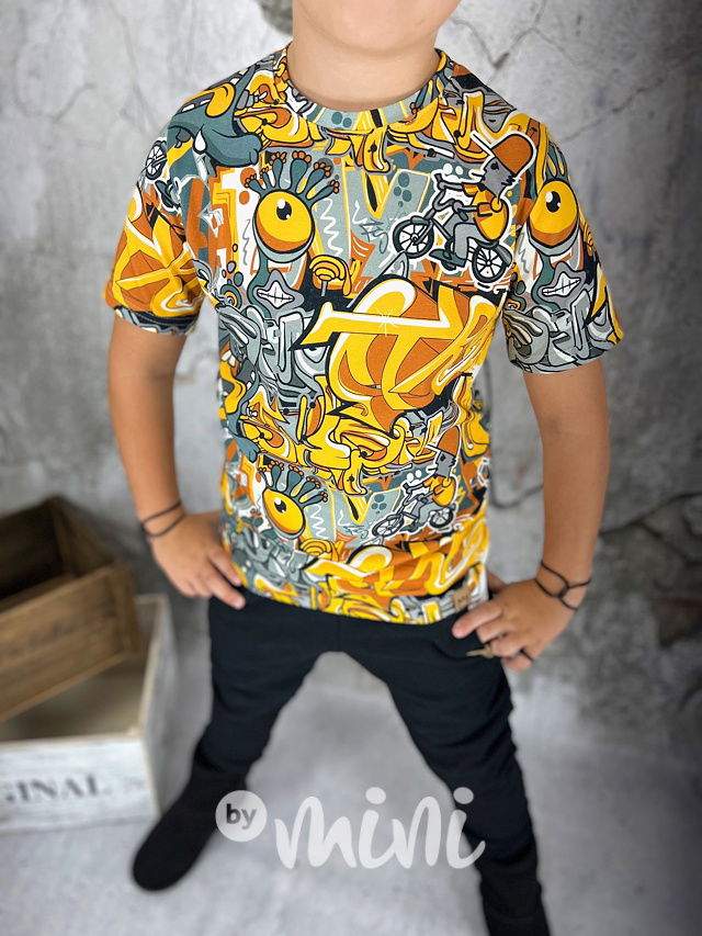 Graffiti colors triko mustard