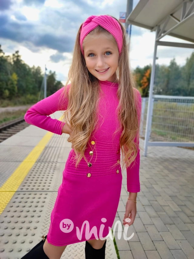 Svetříkové super stretch mini šaty růžové