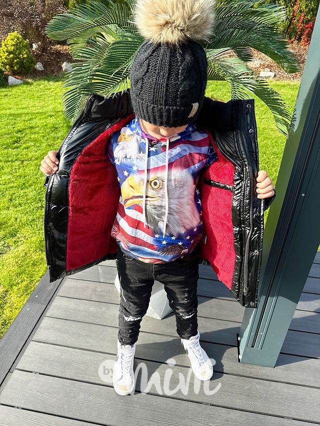 Zimní metalická bunda černá