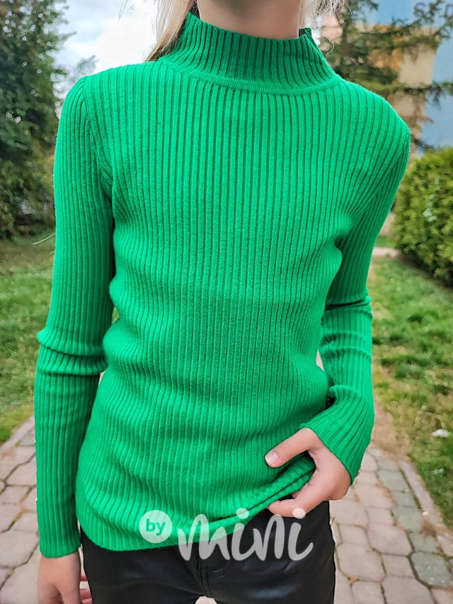 Svetříkový rolák s knoflíčky zelený