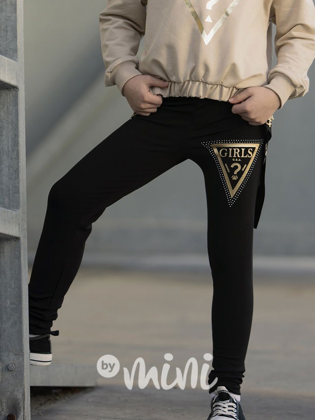 GIRLS oteplené legíny černé
