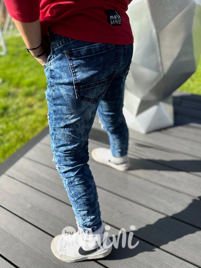 Modré fashion ripped jeansy