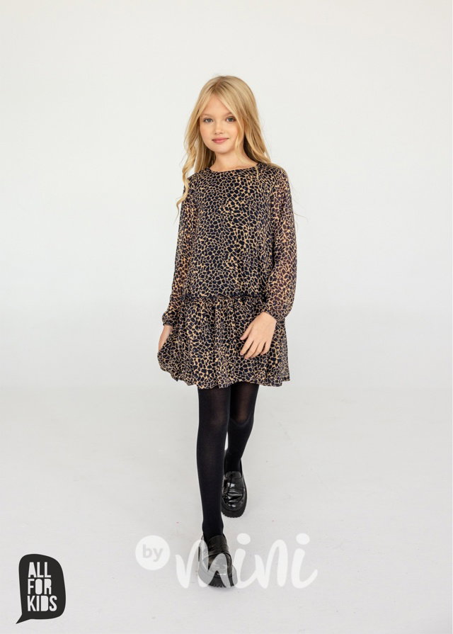 All for kids šifonové šaty leopard
