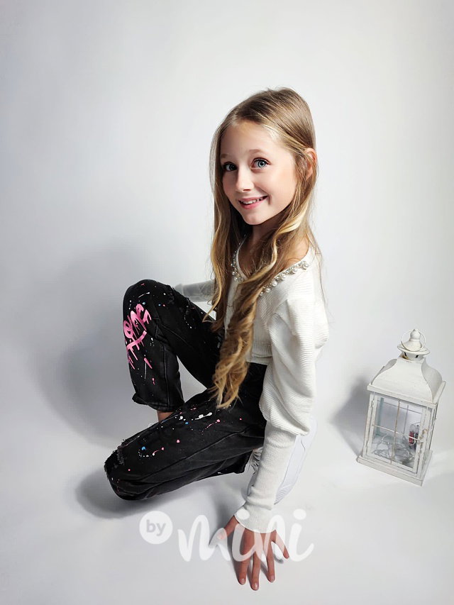 Exclusiv fashion jeans Born to be free černé