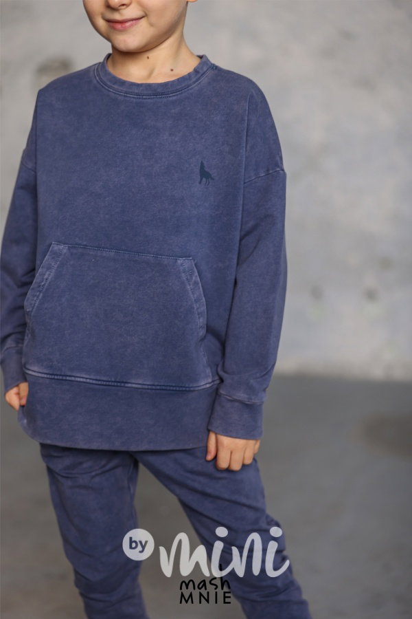 Mash Mnie vintage denim blue mikina WOLF