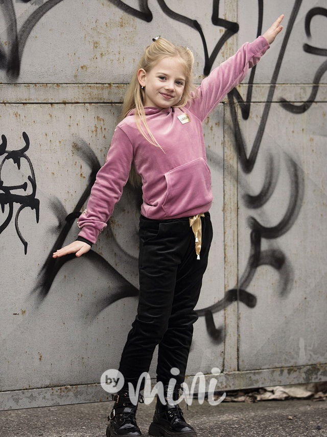 Velurové soft tepláky černé