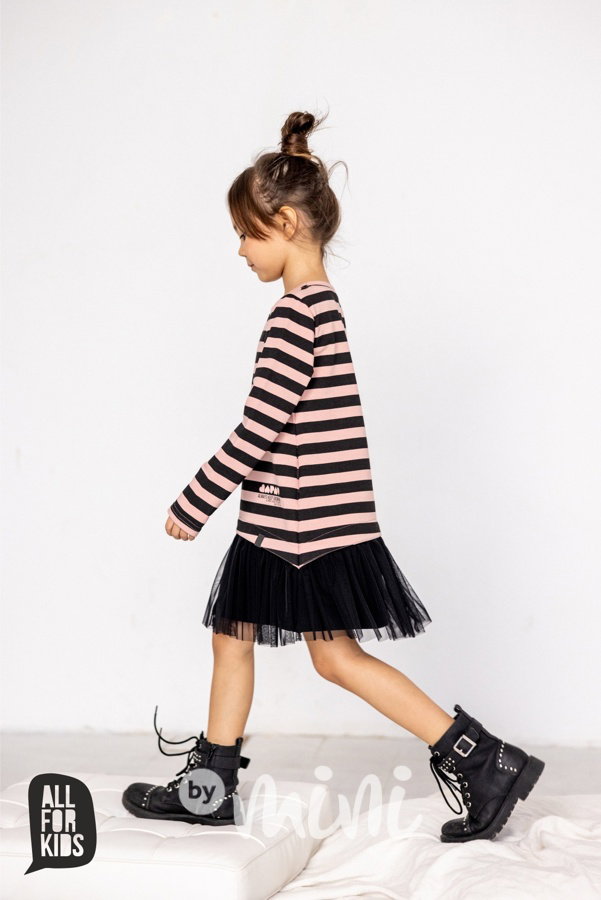 AFK pruhované šaty pink/black