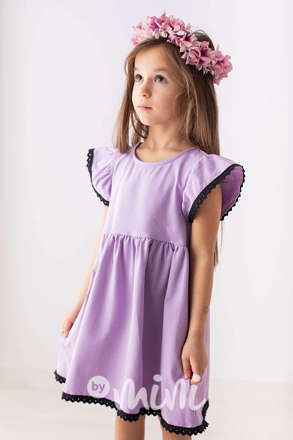 Lily Grey romantic boho šaty s krajkou lila