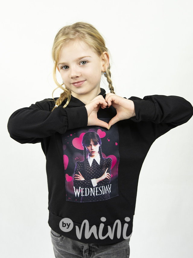 Wednesday hearts mikina černá