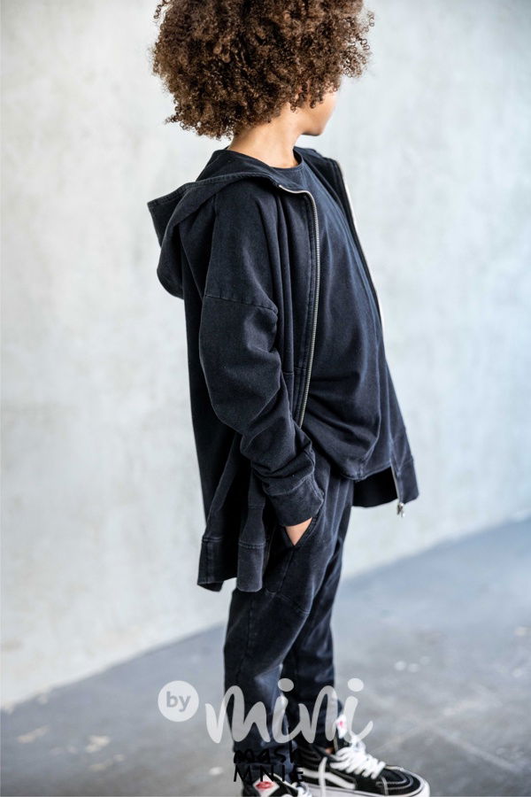 Mash Mnie vintage long černá mikina WOLF