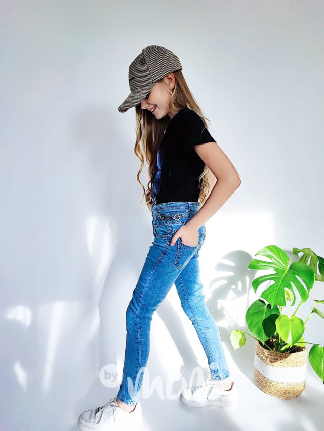 Slim jeansy se zvýšeným pasem blue