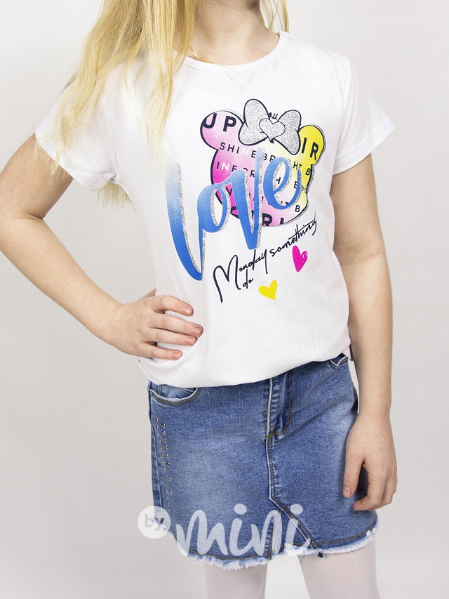 3-dílný jeans komplet LOVE white