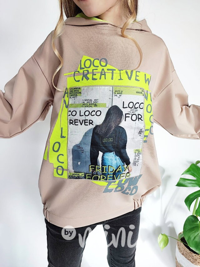 LOCO béžová teenage mikina