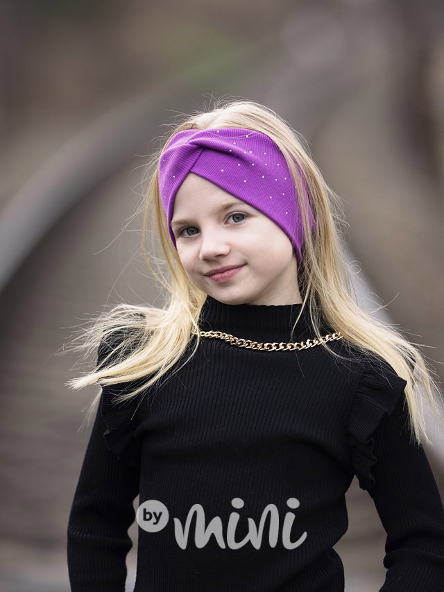 Lila čelenka s kamínky