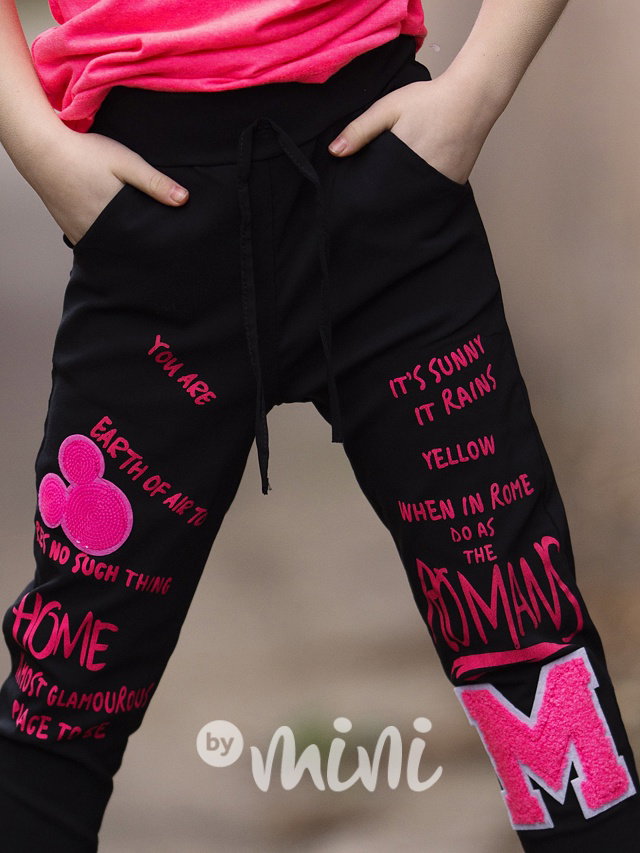 Mickey stretch kalhoty neon/black