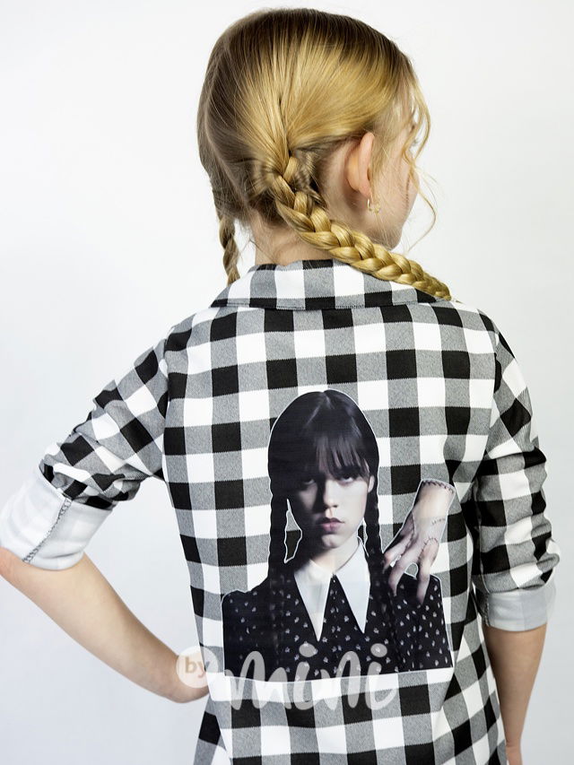 Wednesday a Věc karo košilová tunika