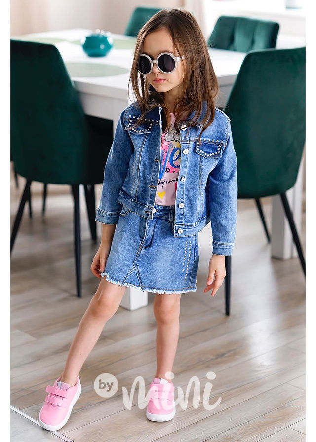 3-dílný jeans komplet LOVE pink