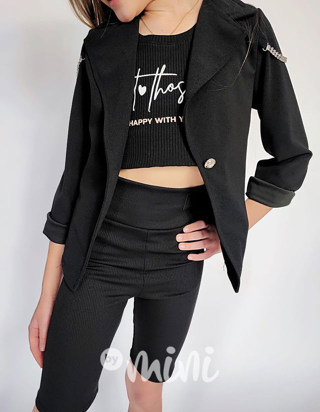 Fashion černé sako se zdobením