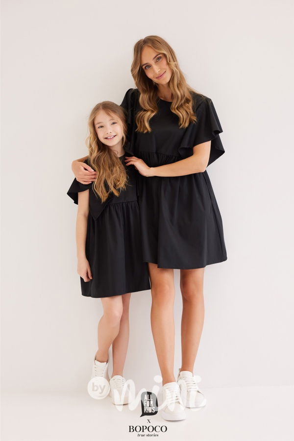 Frill šaty Mini me černé