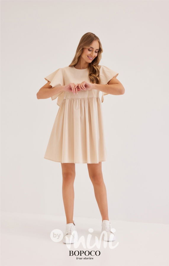 Frill šaty Mini me béžové