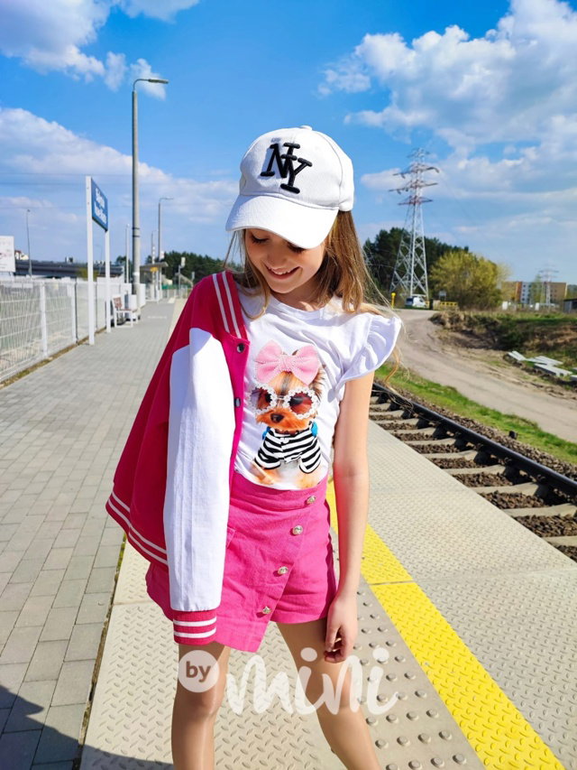 Malinové jeans sukňokraťasy