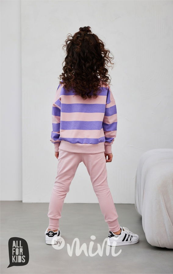 AFK pruhovaná mikina pink/lila