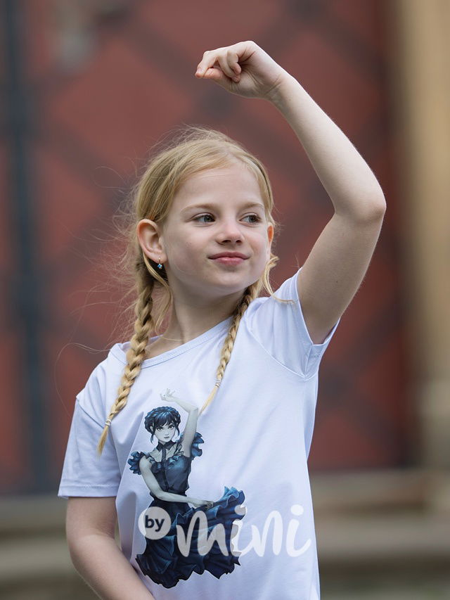 Wednesday dance triko bílé