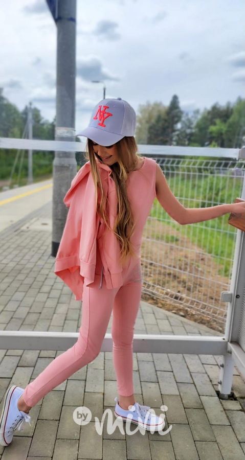 3pcs růžový trojkomplet CROWN