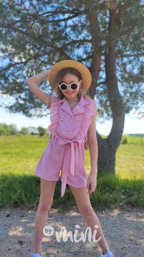 Volánkový overal barbie pink