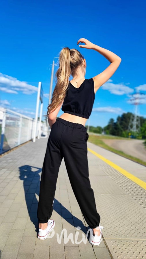 California crop top + tepláky black