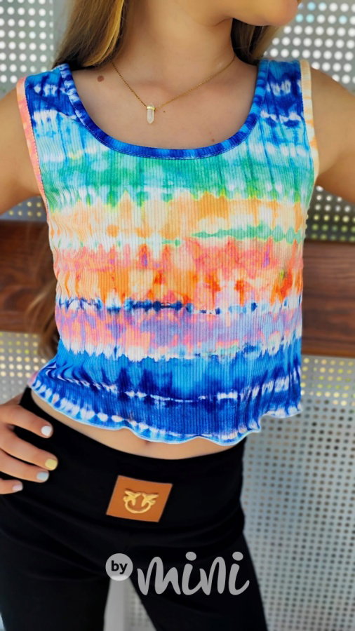 Crop top tie dye blue