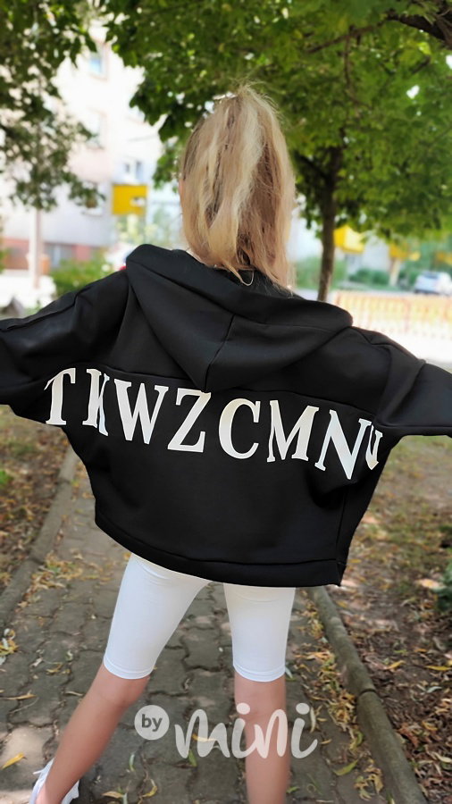 Oversize mikina letters black