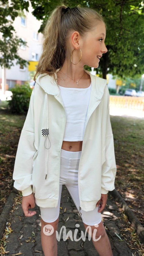 Oversize maxi hoodie mikina cream