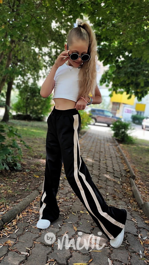 Fashion kalhoty švédy black/beige