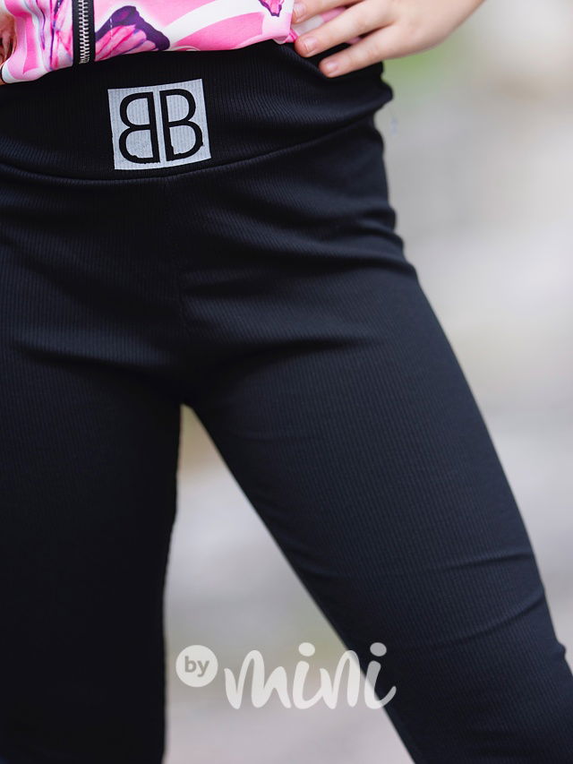 Žebrované legíny BB černé