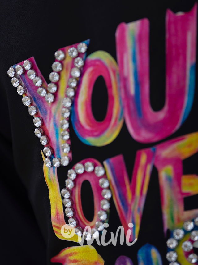 Love this mikina s kamínky černá