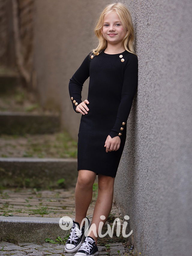 PREMIUM svetříkové šaty černé