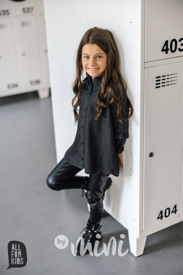 Černé eco leather legíny All for kids
