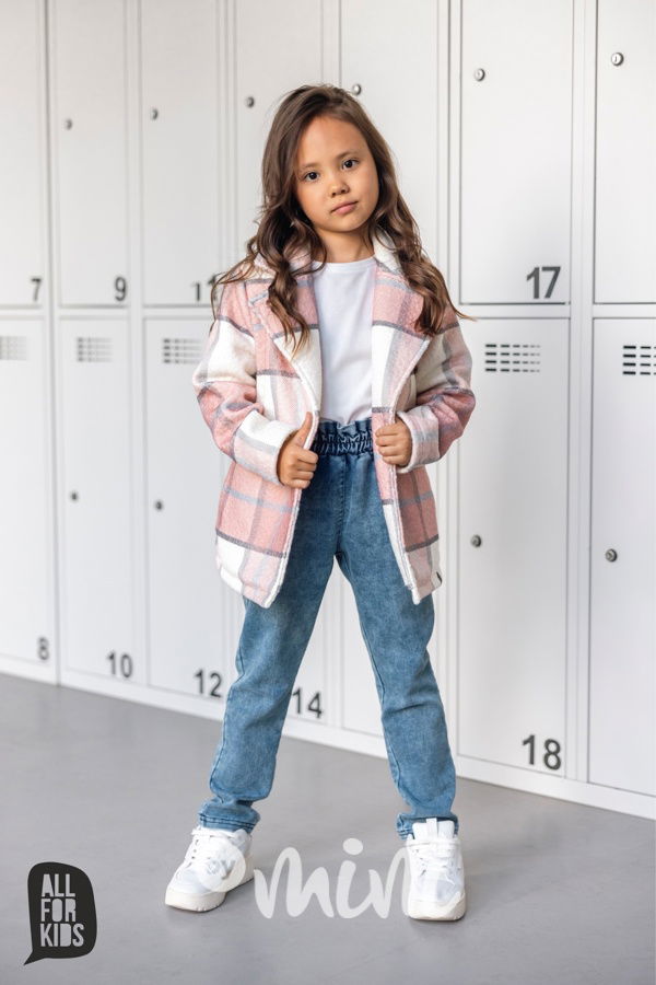 Flauš podzimní kabátek pink