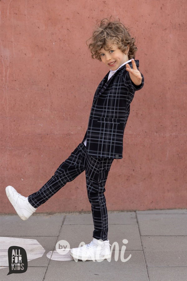 Bavlněné sako karo black