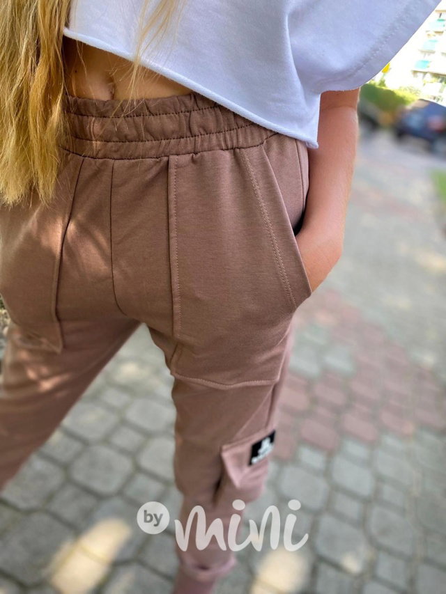 Cargo kalhoty s vysokým nápletem beige