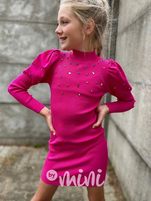 Svetříkové šaty DIAMONDS malinové