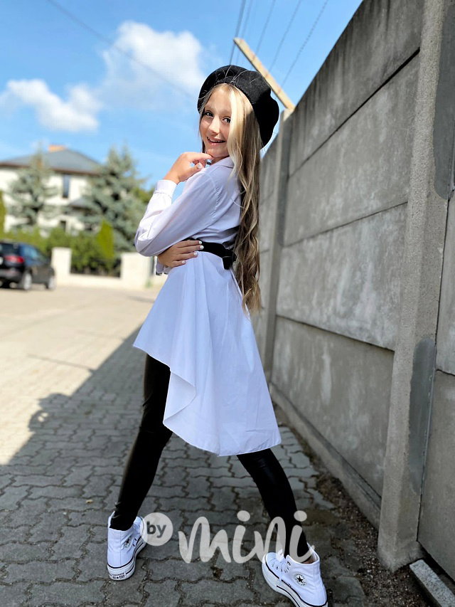 Long asymetrická košile s páskem